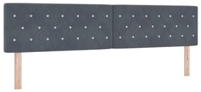 Fejtámla Kristálygombos, Steppelt, Sötétszürke, 200 cm, Bársony