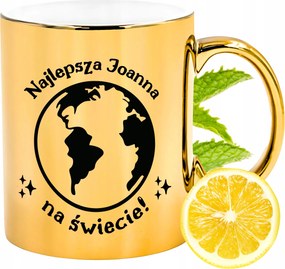 Prémium Arany Csillogó Bögre Johannának Ajándék Nyomtatott Fotóval