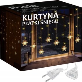 Led-es Fényfüggöny Karácsonyfa Lámpák Hópelyhek Fehér Meleg Füzér