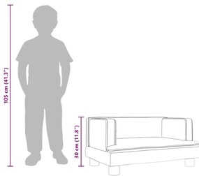 sötétszürke gyerek bársonykanapé 60 x 40 x 30 cm