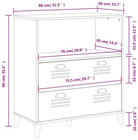 VIKEN antracitszürke szerelt fa könyvszekrény 80 x 40 x 90 cm