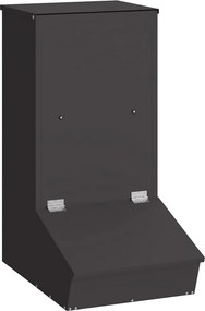 vidaXL Disznó Etető Fekete 55 x 38 x 76 cm Hidegen Hengerelt Acél