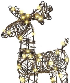 Rénszarvas húzta szán Meleg fehér 52.5 x 28 x 32.5 cm Rattan