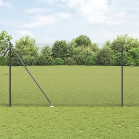 Hegesztett Drótkerítés 7 Cökölyos Oszlop Szürkében 1.6x10 m Acél