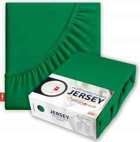 Jersey lepedő 80x200 gumis vastag pamut oldal 30 üvegzöld