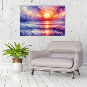 Kép - Színes művészi naplemente (90x60 cm)