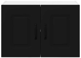 Fali konyhaszekrény polcokkal Fekete 60 x 31 x 40 cm Faanyag