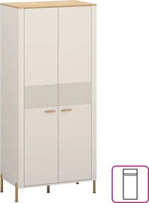 Szekrény, kasmír/kő tölgy, RUNOL 2D