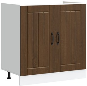 Konyhaszekrény ""Lucca"" Két Medencével Barna Tölgy Műanyag