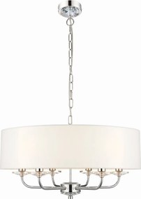 ENDON 60179 NIXON Ernyős Függesztett Lámpa Antik Fehér, Nickel-Nero E14 IP20