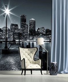 Boston éjszaka poszter, fotótapéta, Vlies (206x275 cm, álló)