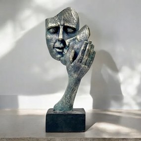 Asztaldísz 35x22x13 cm gyanta/patina