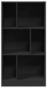 fekete szerelt fa könyvszekrény 57 x 28,5 x 107,5 cm