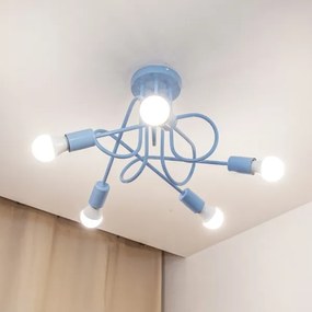 Felületre szerelhető mennyezeti csillár OXFORD 5xE27/15W/230V kék