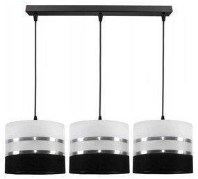 Csillár zsinóron CORAL 3xE27/60W/230V fekete-fehér