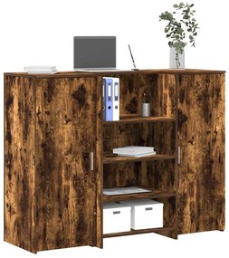 recepciĂłs pult fĂŒstös tölgy 135x50x103,5 cm szerelt fa