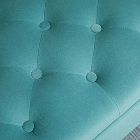 Vintage stílusú pad, pad tárolóhellyel, bársony hatású, zöld