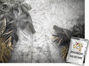 Fotótapéta Flizelina Fal Szürke Beton Trópusi Növények 200x140 ragasztó