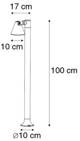 Modern kültéri oszloplámpa fekete 100 cm IP44 állítható - Ciara