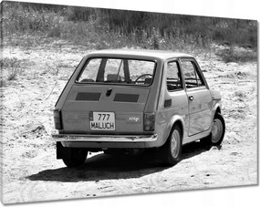 Vászonkép 100x70 Kisgyermek Fiat 126p Kisgyermek