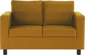 Teljesen kárpitozott heverő, mustár színű szövet, LUANA