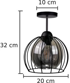 Felületre szerelhető csillár  SOLO BLACK 1xE27/60W/230V