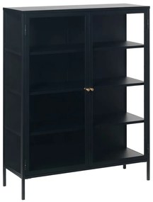 Fekete fém tálalószekrény 110x140 cm Carmel – Unique Furniture
