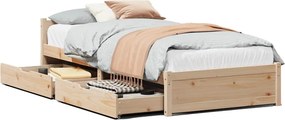 vidaXL tömör fenyőfa ágy matrac nélkül 75 x 190 cm