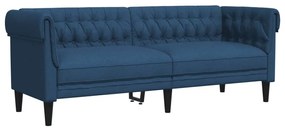 vidaXL kék 3 személyes szövet Chesterfield kanapé