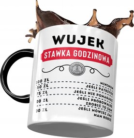 Fekete bögre Bácsi bácsinak Ajándék Nyomtatott fényképpel