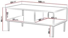 Dohányzóasztal Azanat (warmia dió + fekete) . 1103697