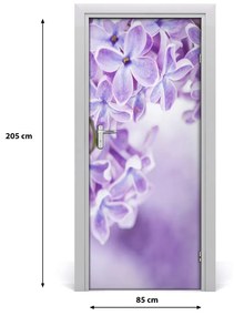 Fotótapéta ajtóra lila virágok 85x205 cm