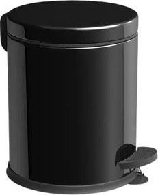 Fürdőszobai irodai szemetes kosár pedállal fekete matt acél Easyform 5 l