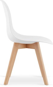 Étkezőgarnitúra 1 + 4, RAMOD asztal 100x60 cm fehér/tölgy dekor + fehér KITO szék