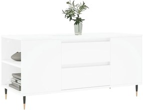 Fehér szerelt fa dohányzóasztal 102x44,5x50 cm