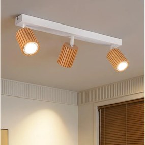 Brilagi - Spotlámpa MODERN WOOD 3xGU10/8W/230V fa/fehér