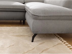 Világosszürke zsenília sarokkanapé (jobb oldali-L alakú) Marbeya – Ropez