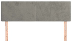 2 db világosszürke bársony fejtámla 72 x 5 x 78/88 cm