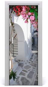 Fotótapéta ajtóra görög falu 75x205 cm