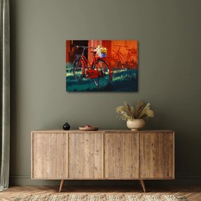Piros kerék képe, akril festés (70x50 cm)