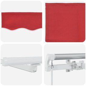 Kézi Behúzható Napellenző LED-del Piros 300x250 cm