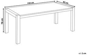 Klasszikus Sötétbarna Fa Étkezőasztal 150 x 85 cm NATURA Beliani
