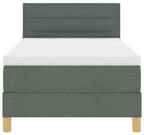 Box Spring Ágy Matraccal és LED-del Sötét Szürke 90x190 cm Szövet