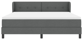 Boxspring Ágy Mattal Sötétszürke 180x200 cm Szövet