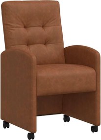 vidaXL Kerekes Étkező Székek 2 pcs Barna 58 x 67 x 97 cm Műbőr