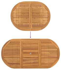 5 részes kerti étkező garnitúra tömör fa teak