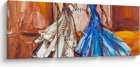 Kép - táncos, olajfestmény (órával) (90x30 cm)