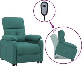 vidaXL sötétzöld szövet felállást segítő fotel