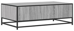 szürke sonoma szerelt fa és fém dohányzóasztal 100 x 57 x 35 cm
