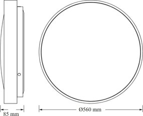 Osram - CEILING LUXO LED mennyezeti lámpa, 60 W, 230 V, átmérő 56 cm, ezüstszínű